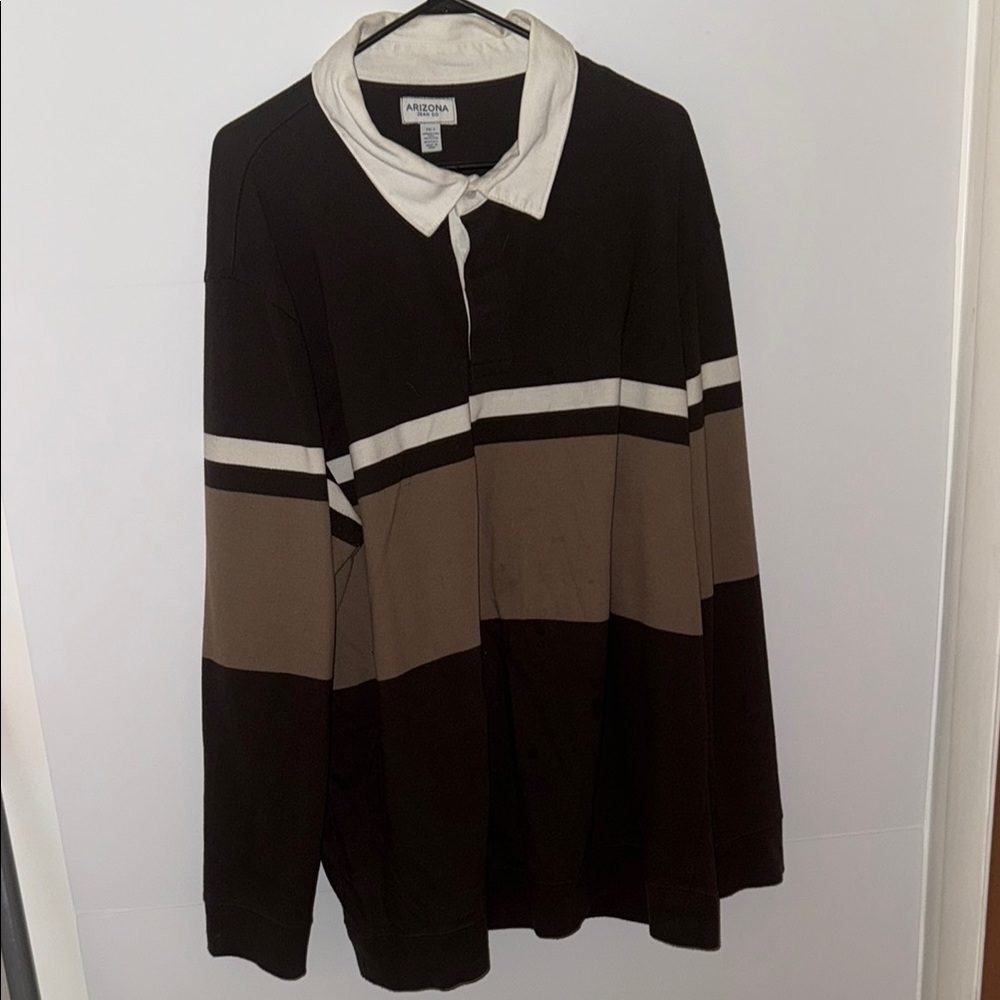 Arizona Jean Co Black and White Polo Shirt